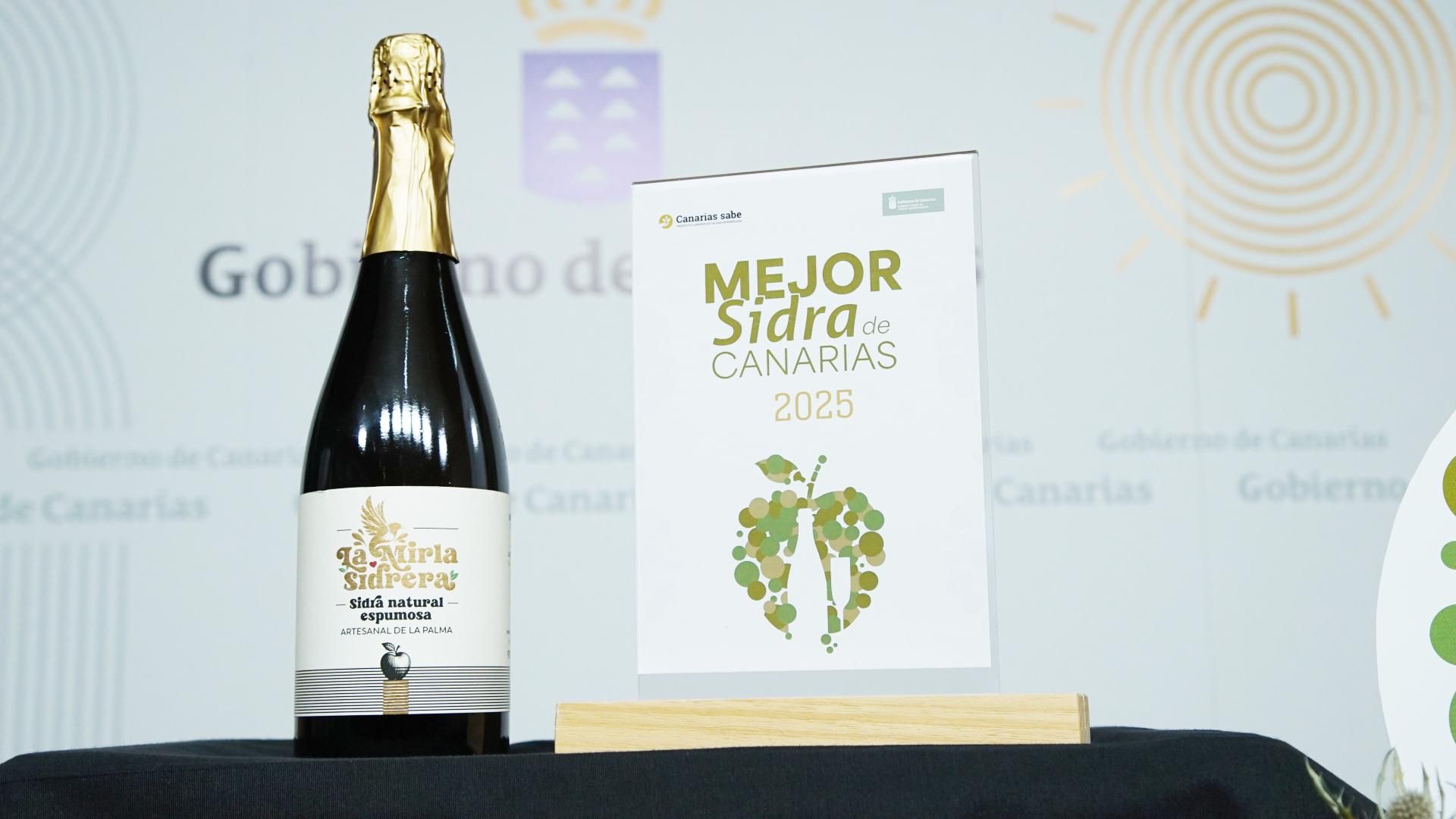 La Mirla Sidrera espumosa natural de La Palma, elegida Mejor Sidra de Canarias en el II Concurso Agrocanarias.