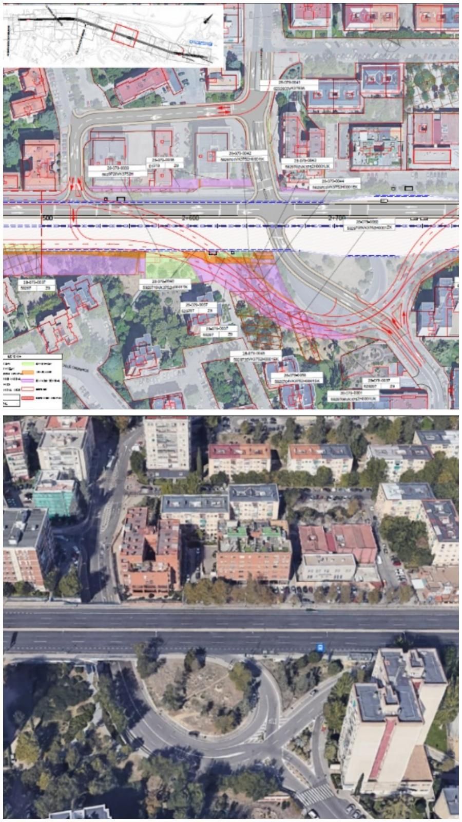 Cruce con la calle de Villamanín del soterramiento de la A-5