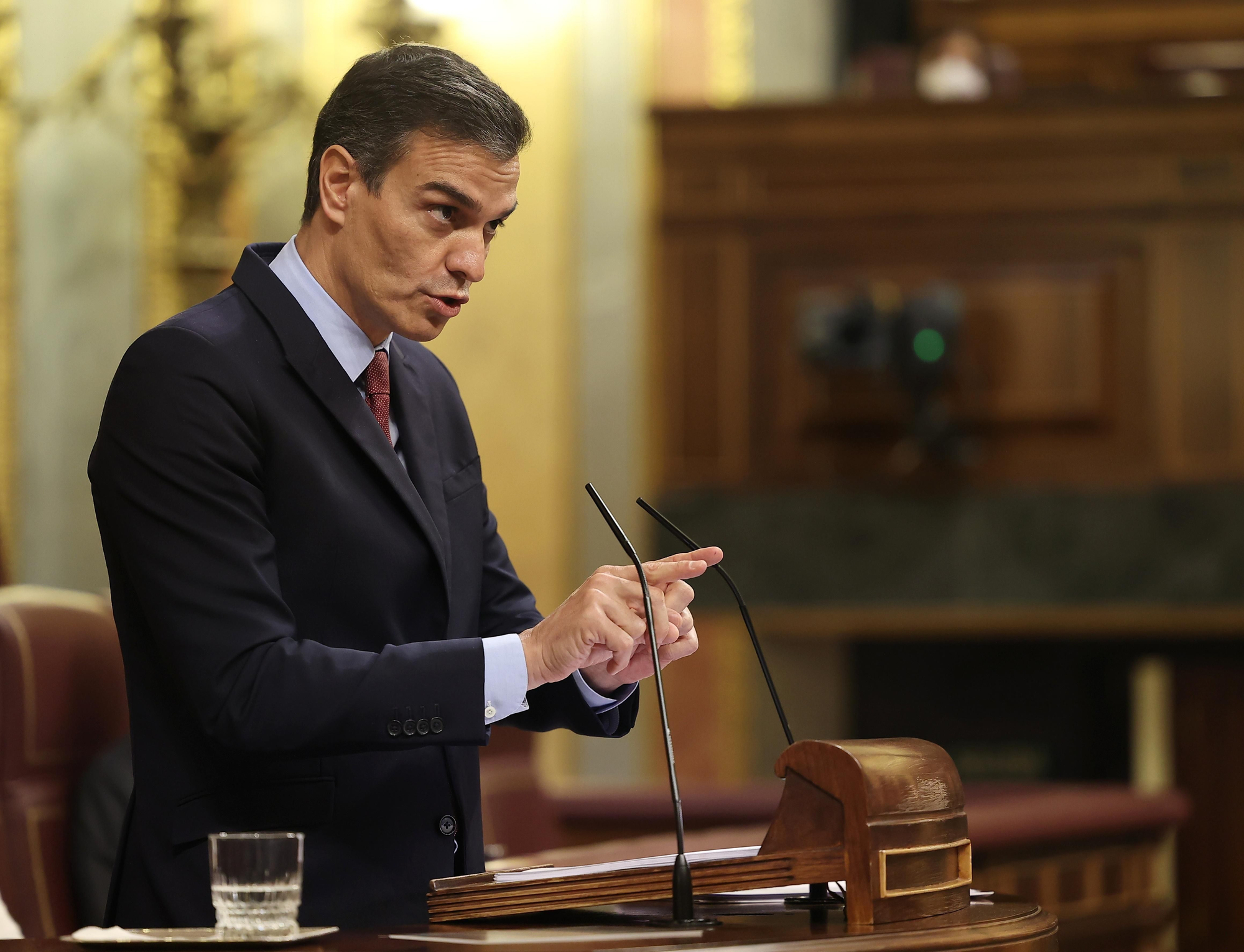 Pedro Sánchez en su respuesta a la moción de censura de Vox.