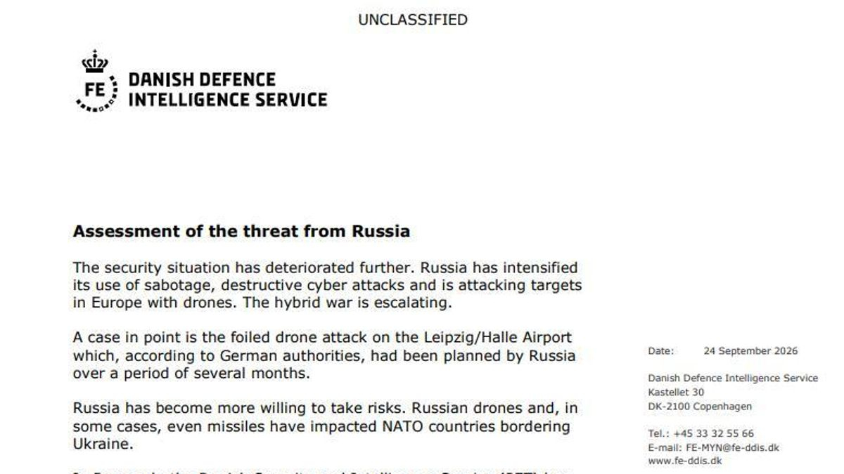 La inteligencia militar danesa cree que Rusia intensificará sus "ataques híbridos" en los próximos meses contra la OTAN