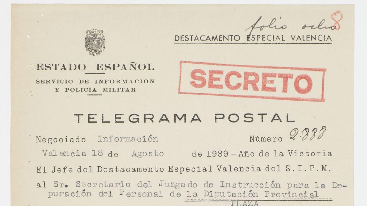 Més de la mitat de la plantilla de la Diputació de València va ser depurada pel règim franquista després de la guerra