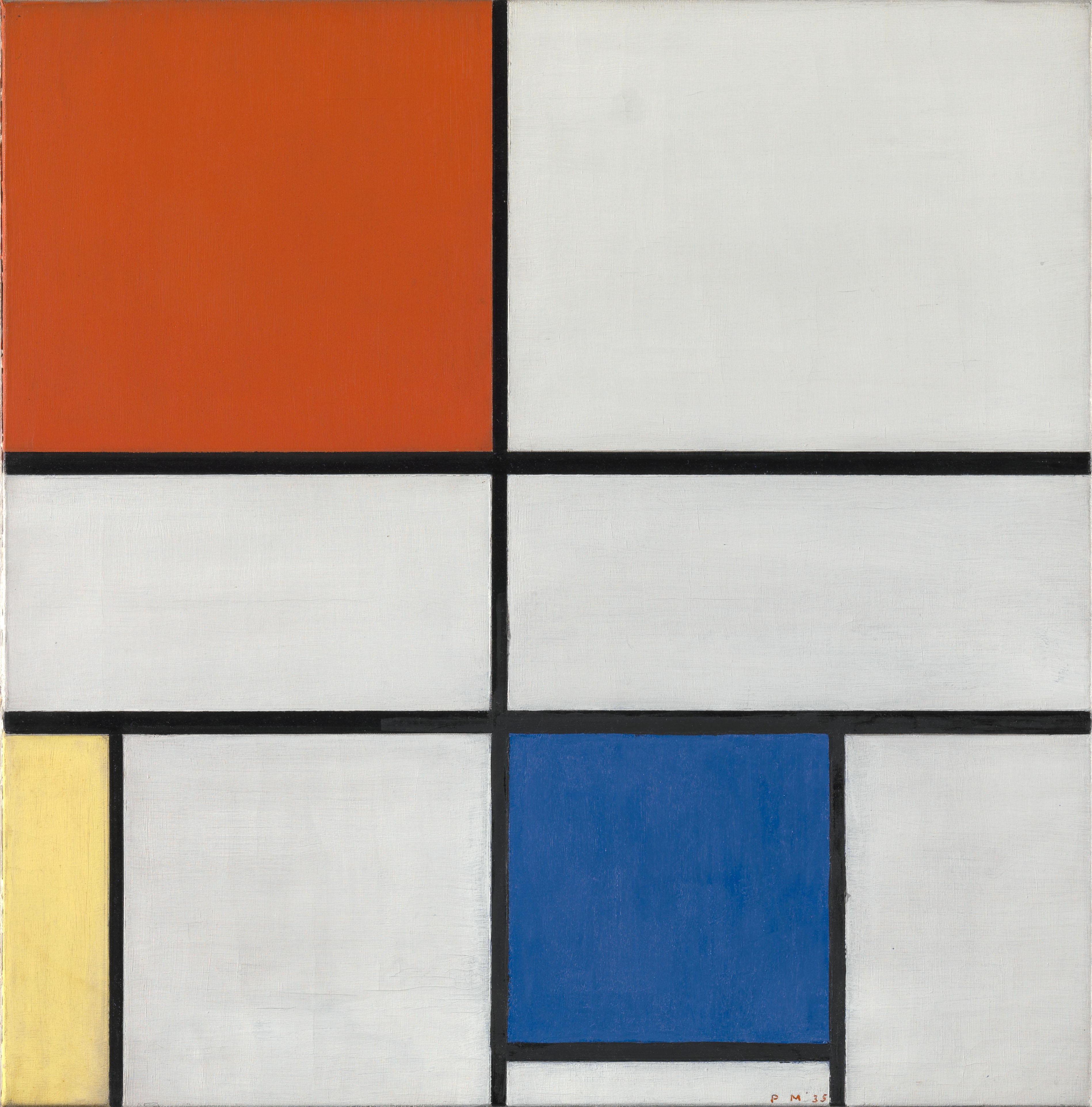 'Composición C (nº III) con rojo, amarillo y azul' (1935)