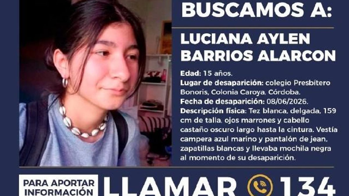 Buscan a una adolescente desaparecida en Córdoba y activan la alerta Sofía