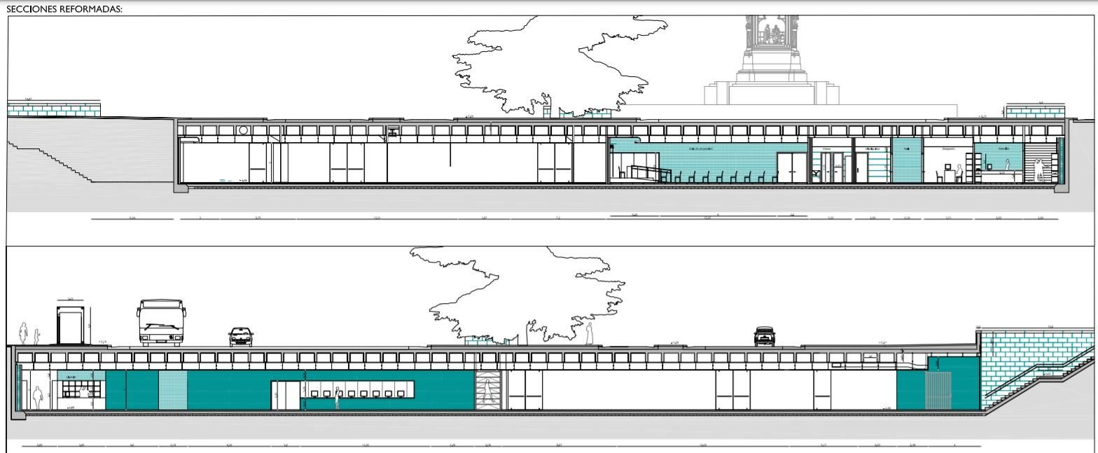 Secciones de la reforma en el pasaje de Colón