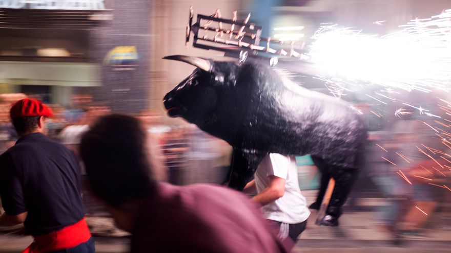 El toro de fuego, en una edición reciente de la Semana Grande donostiarra