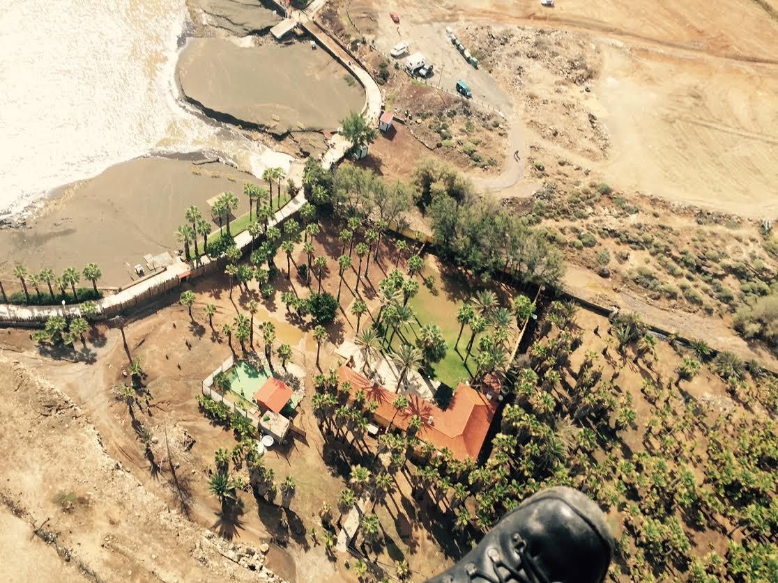 Vista aérea de la costa de Telde tras las lluvias de esta semana.