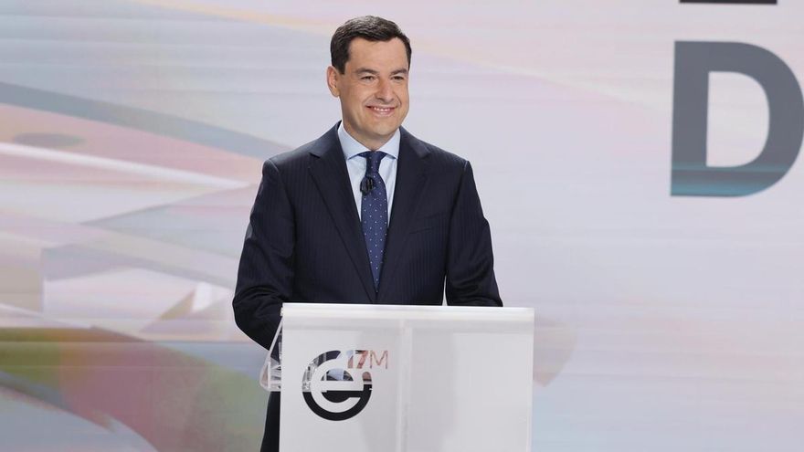 Juan Manuel Moreno (PP), durante el segundo debate electoral
