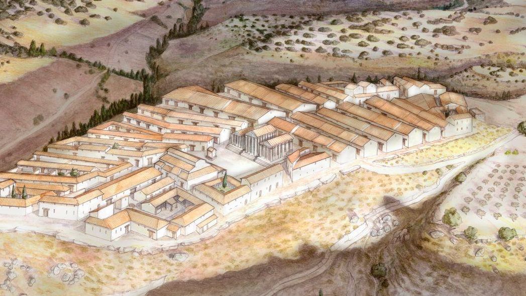 Reconstrucción de la ciudad romana Caraca del siglo II d.C