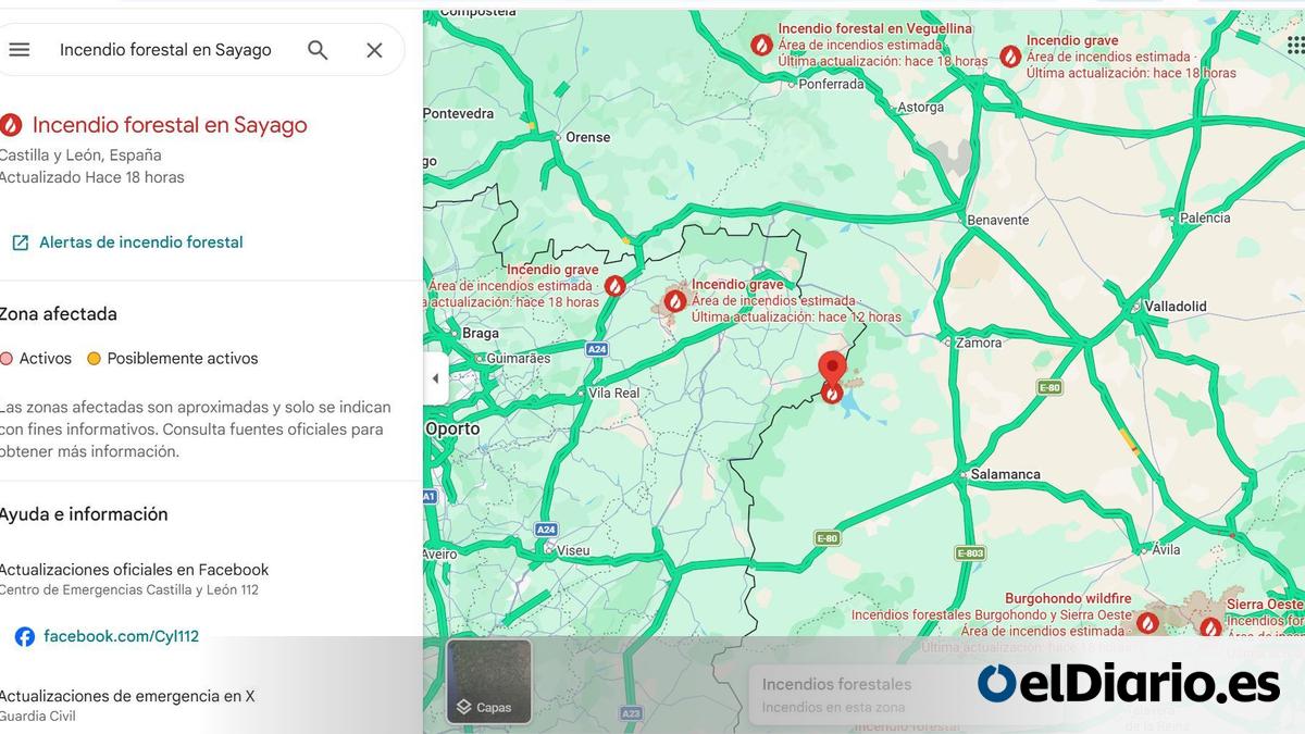 Incidencias y carreteras cortadas por incendios forestales: cómo tener la información en Google Maps y otras apps