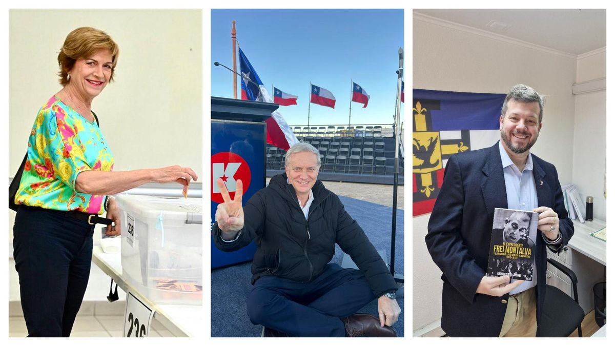 Evelyn Matthei, José Antonio Kast y Johannes Kaiser, tres candidatos de la derecha chilena para las elecciones presidenciales de noviembre.