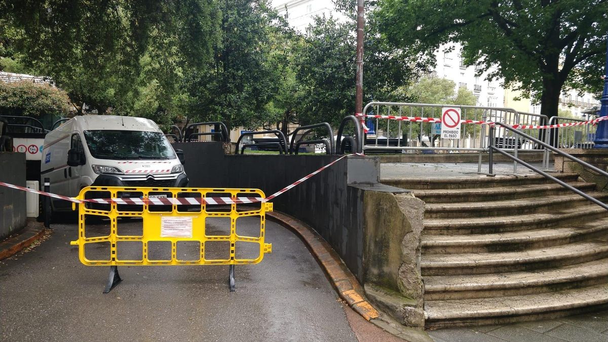 Cierre del aparcamiento de Pombo.