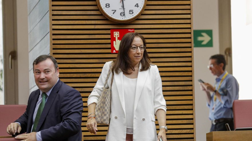 La diputada del grupo Vox Llanos Massó en Les Corts Valencianes. EFE/Manuel Bruque