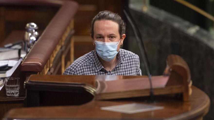 Pablo Iglesias, en una de sus ultimas aaricio nes en el Congreso