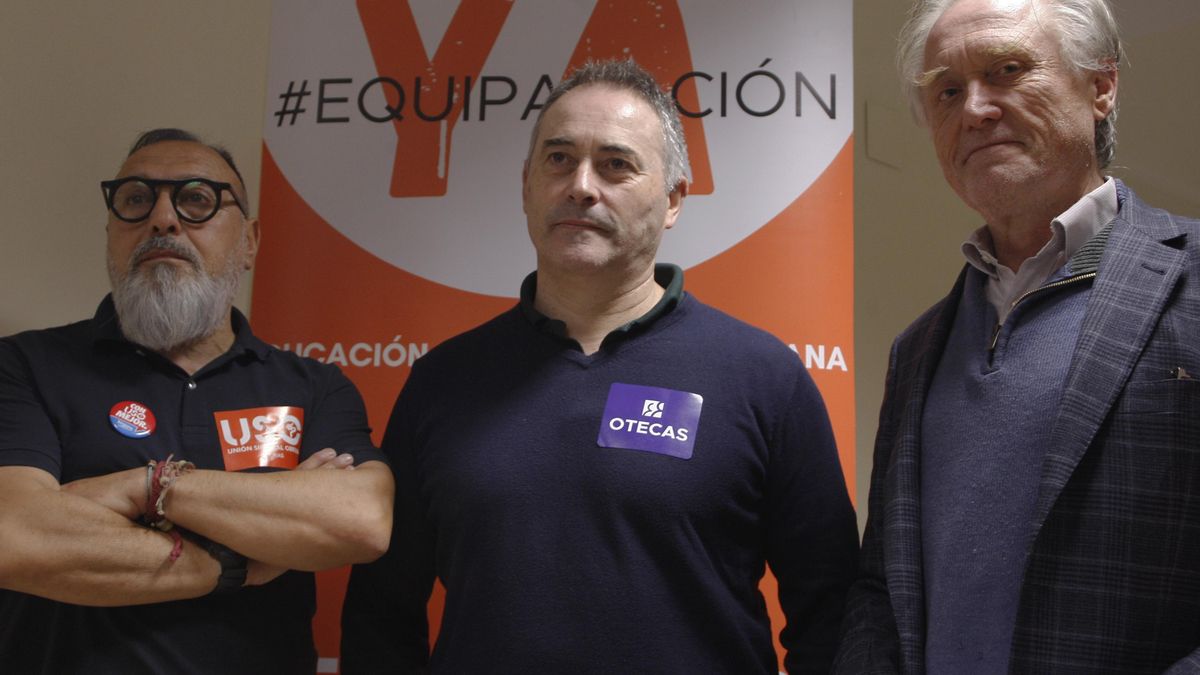 De izquierda a derecha Gonzalo Menéndez Pelayo, José Manuel Cueto y José López-Sela. 