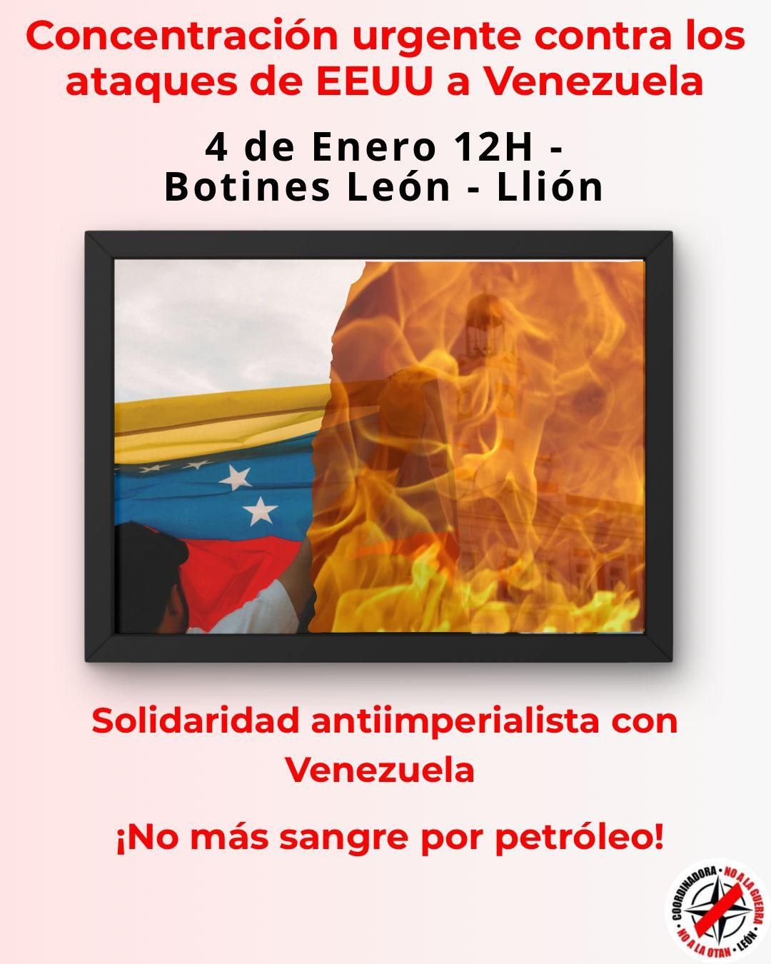 Concentración en León contra la agresión de EE.UU a Venezuela