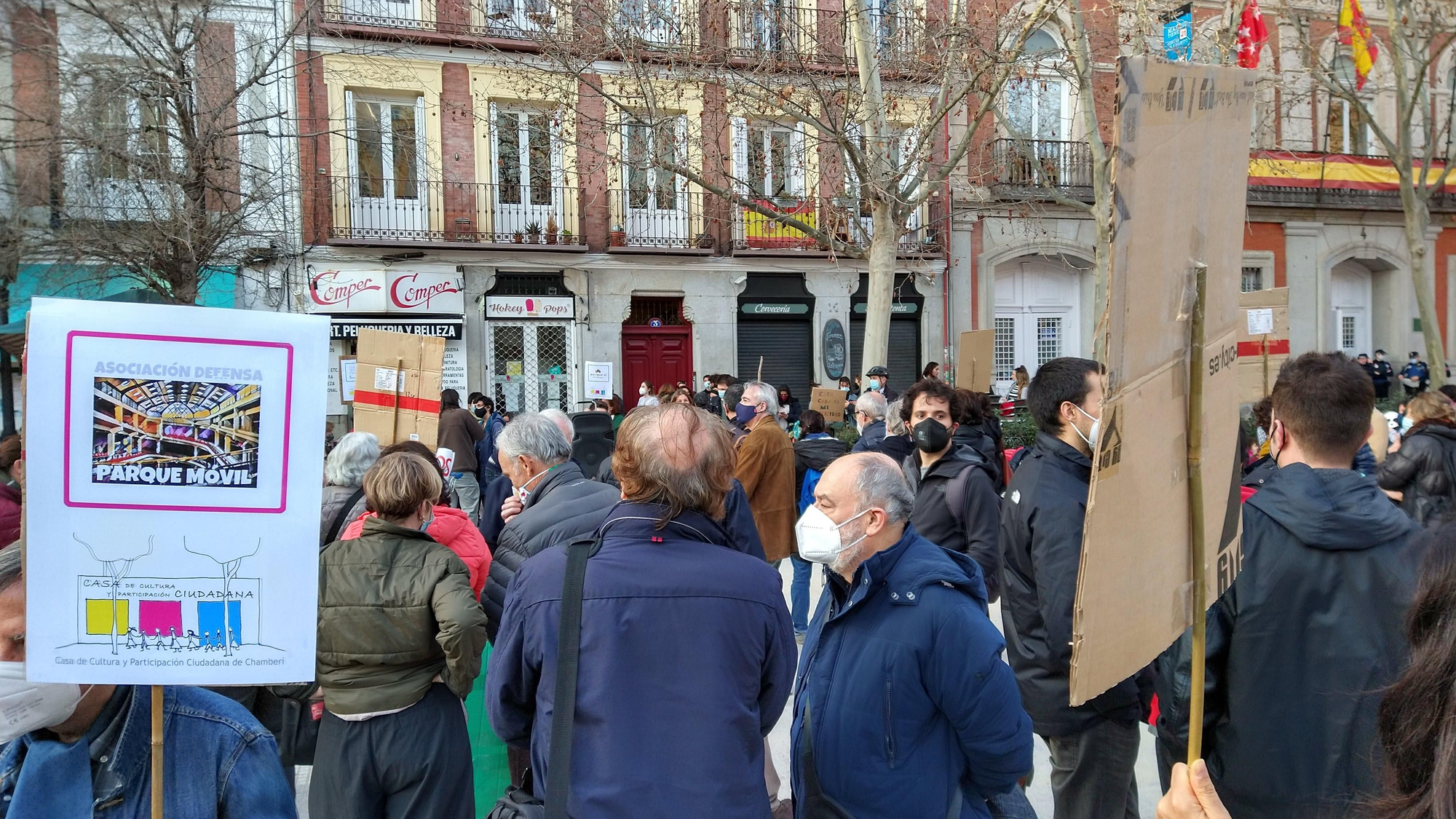 Concentración Casa Cultura - pancarta Parque Móvil