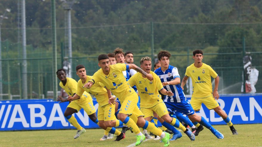 El Juvenil de la UD Las Palmas cae en Abegondo pero llegará vivo a la vuelta de los cuartos de final