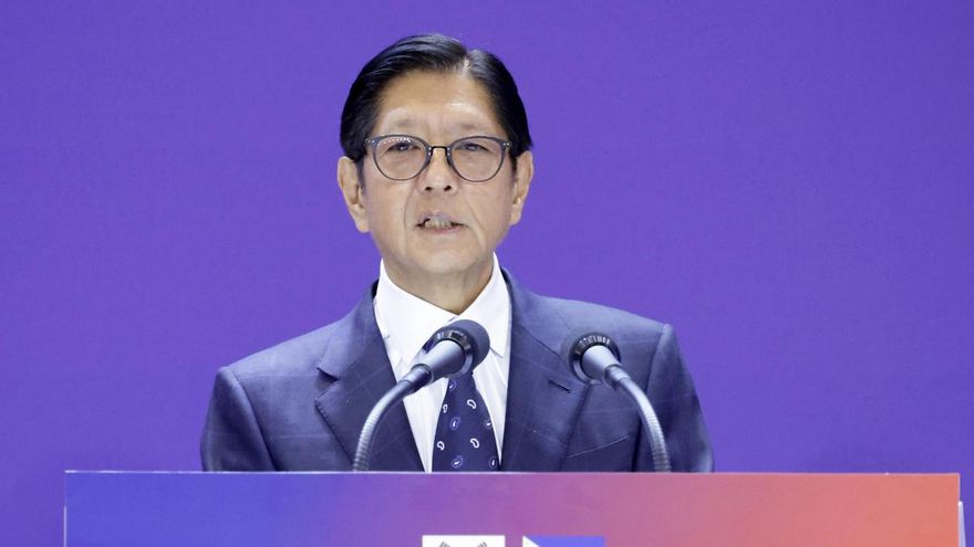 El presidente de Filipinas, Ferdinand Marcos Jr., durante una rueda de prensa el pasado mes de marzo.