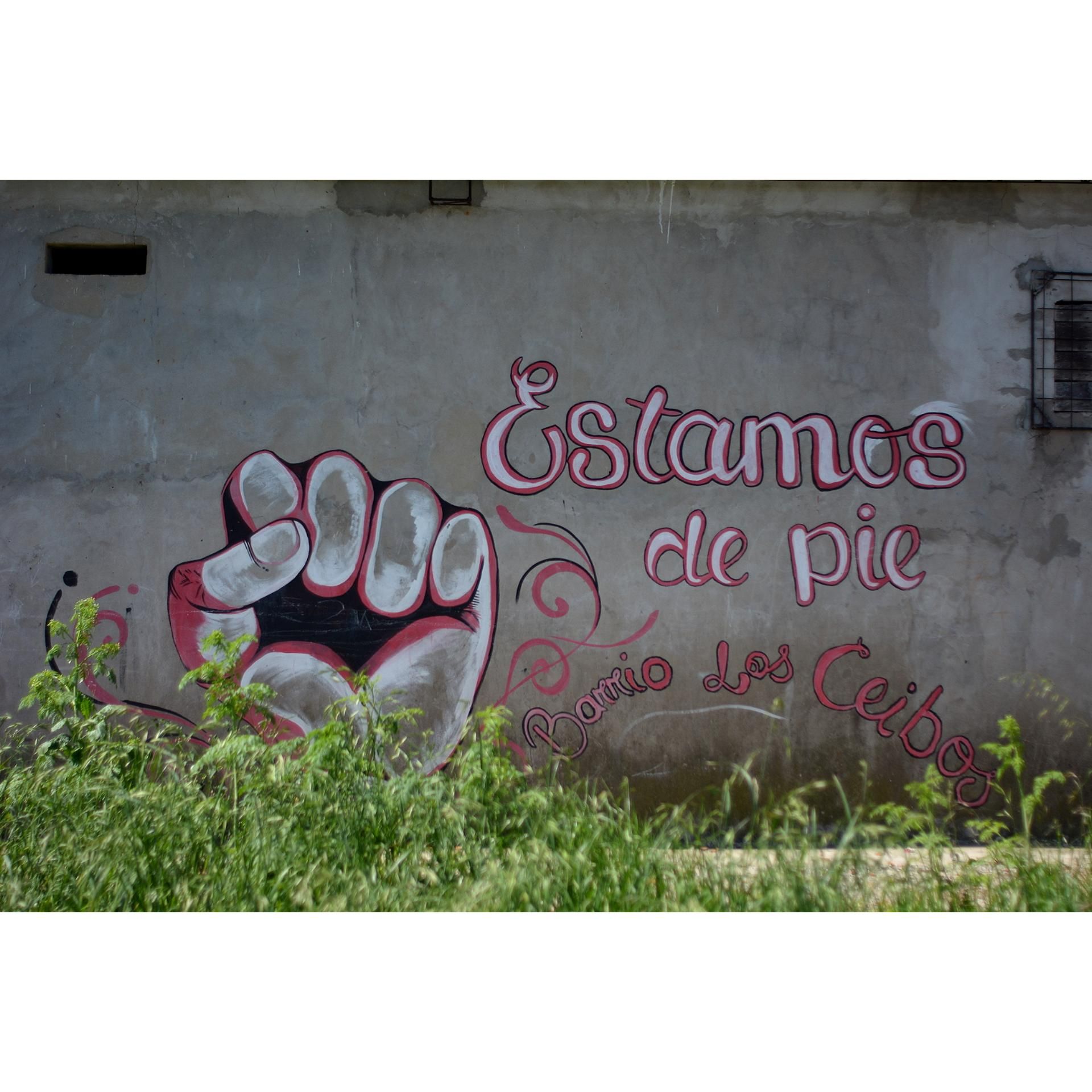 Una consigna en el Barrio Los Ceibos, en González Catán.