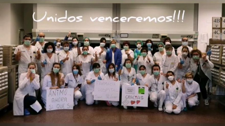 El Servicio de Farmacia del San Pedro agradece con esta alegría las muestras de apoyo recibidas