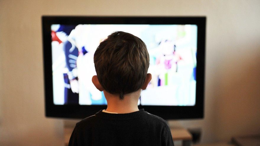 Niño delante de la televisión