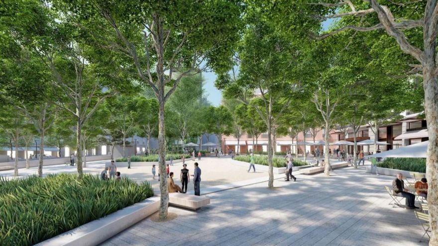 Posible aspecto de la plaza del Carmen, sobre el nuevo aparcamiento previsto