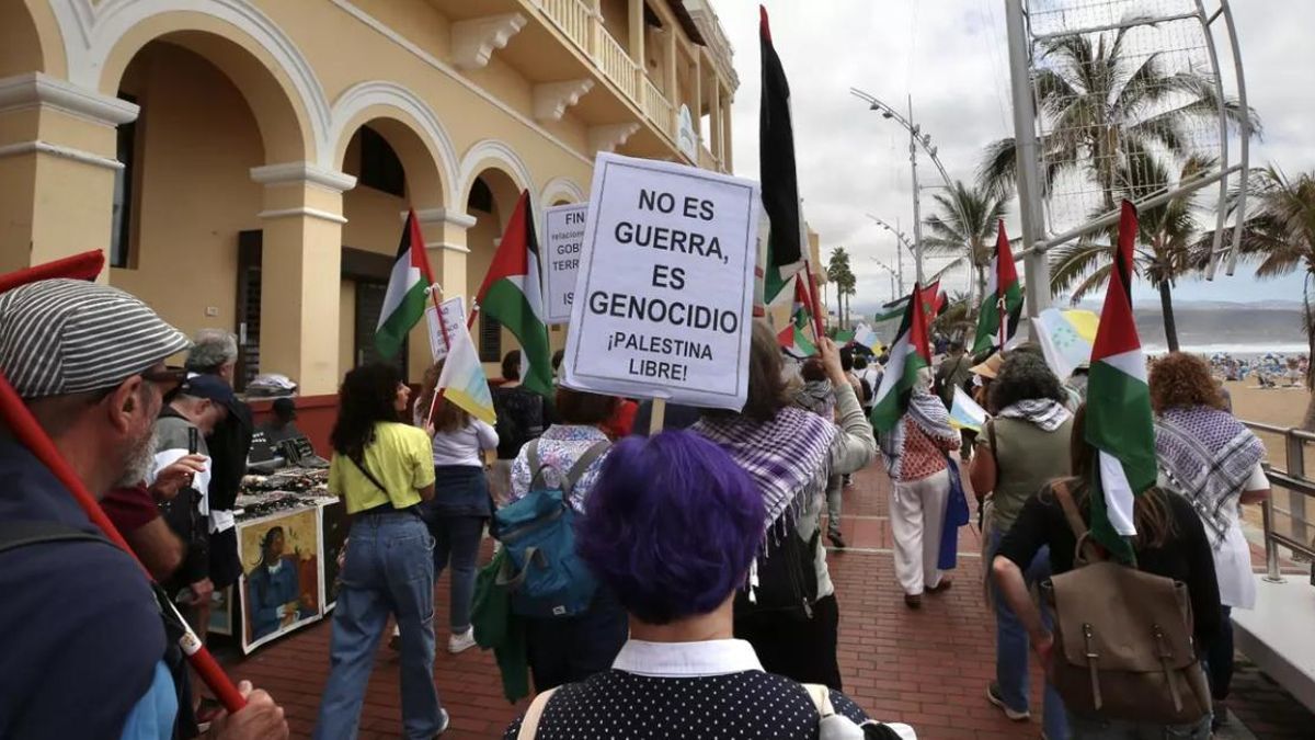 Manifestación en defensa de Palestina en Las Palmas de Gran Canaria. ALEJANDRO RAMOS