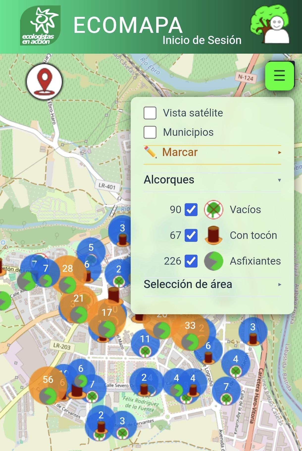 Ecomapeo urbano de Ecologistas en Acción
