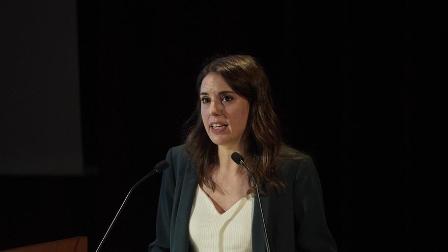 La ministra de Igualdad, Irene Montero interviene en la presentación del Festival Ellas Crean, en el Museo Nacional del Prado, a 28 de febrero de 2022, en Madrid (España).