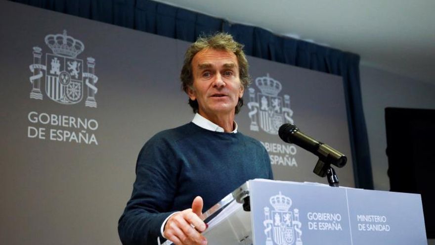 El director del Centro de Coordinación de Alertas y Emergencias Sanitarias, Fernando Simón durante una rueda de prensa en el Ministerio de Sanidad este miércoles.