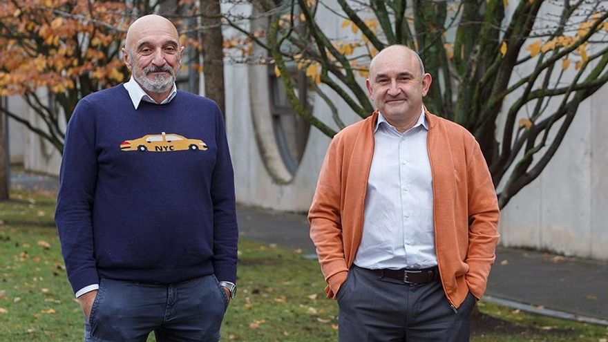 Humberto Bustince Sola e Ignacio R. Matías Maestro en el campus de la UPNA