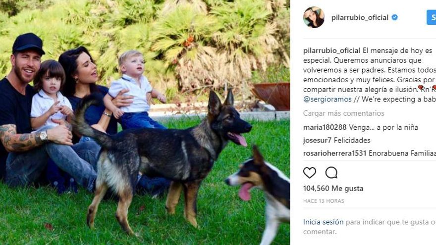 Mensaje de Pilar Rubio en Instagram