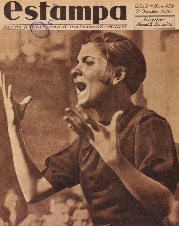 Famosa portada de la revista Estampa donde salía la madre de Victoria Párraga Tello, sobrina nieta de Ángel Melchor Landeta Tutor