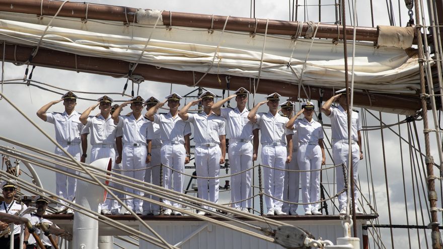 El Juan Sebastián Elcano sale de Santo Domingo con la princesa Leonor rumbo a Nueva York