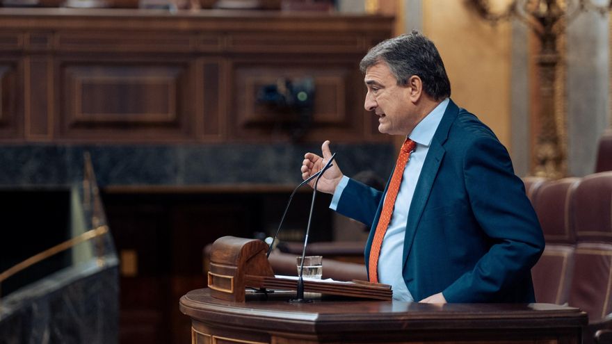 Archivo - El portavoz del EAJ-PNV, Aitor Esteban, interviene durante una sesión de control al Gobierno, en el Congreso, a 20 de marzo de 2024, en Madrid