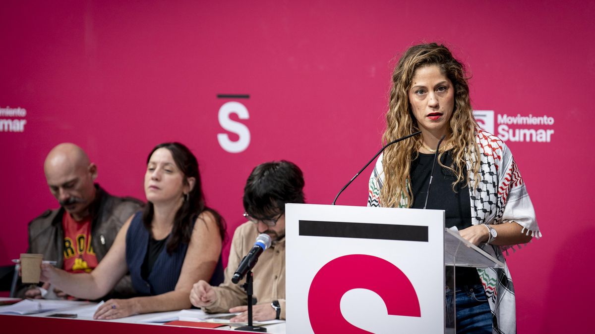 Archivo - La coordinadora del Movimiento Sumar, Lara Hernández, interviene durante la celebración del Grupo Coordinador de Movimiento Sumar, el primero del presente curso político, en el Espacio Unonueve, a 27 de septiembre de 2025, en Madrid (España).