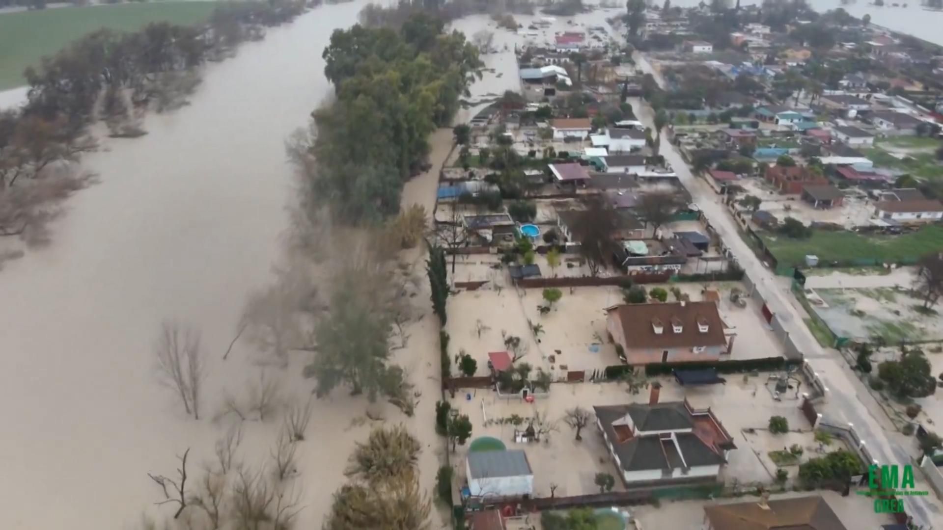 Imágenes aéreas de las parcelas afectadas por las inundaciones en Córdoba