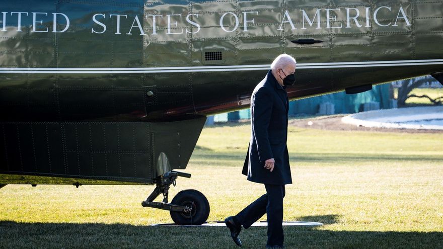 El presidente de Estados Unidos, Joe Biden, fue registrado este lunes a su llegada a la Casa Blanca, tras su fin de semana en Delawere (EE.UU.).