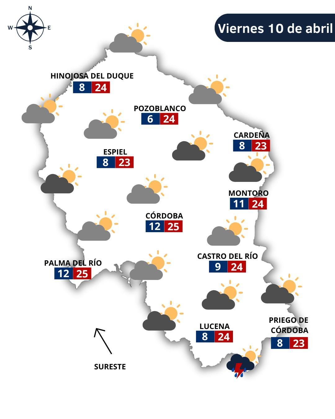 El tiempo 10 de abril