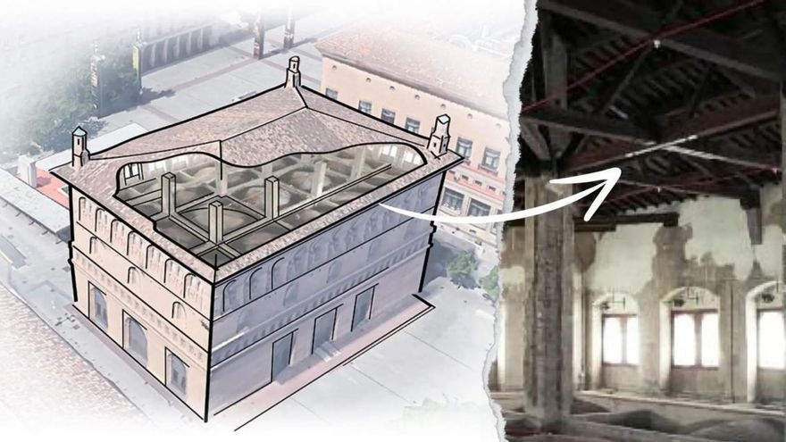 Protestas contra los ascensores para acceder a la parte alta de La Lonja de Zaragoza: "Es una intervención ilegal"