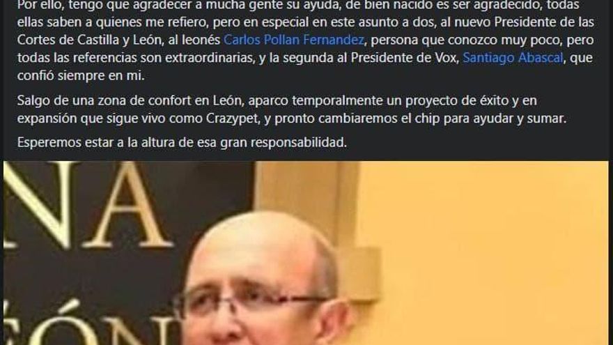 Vox ficha como jefe de gabinete del presidente del Parlamento a un histórico 'fontanero' del PP de León