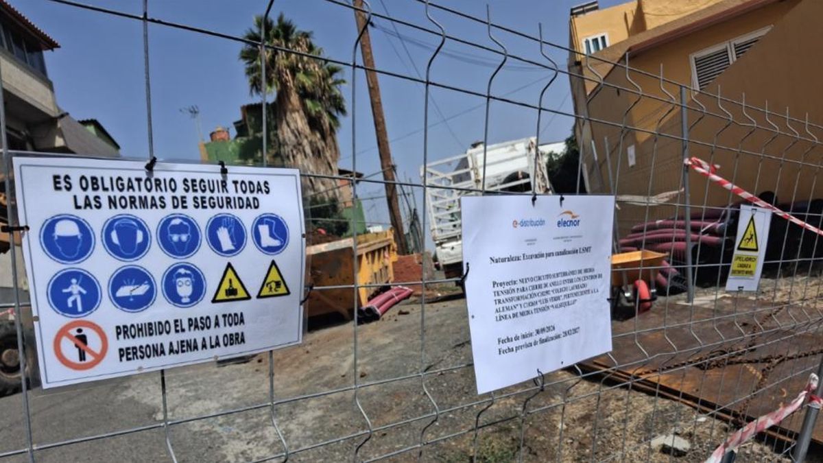 Obras del anillo eléctrico de Endesa en Valsequillo.