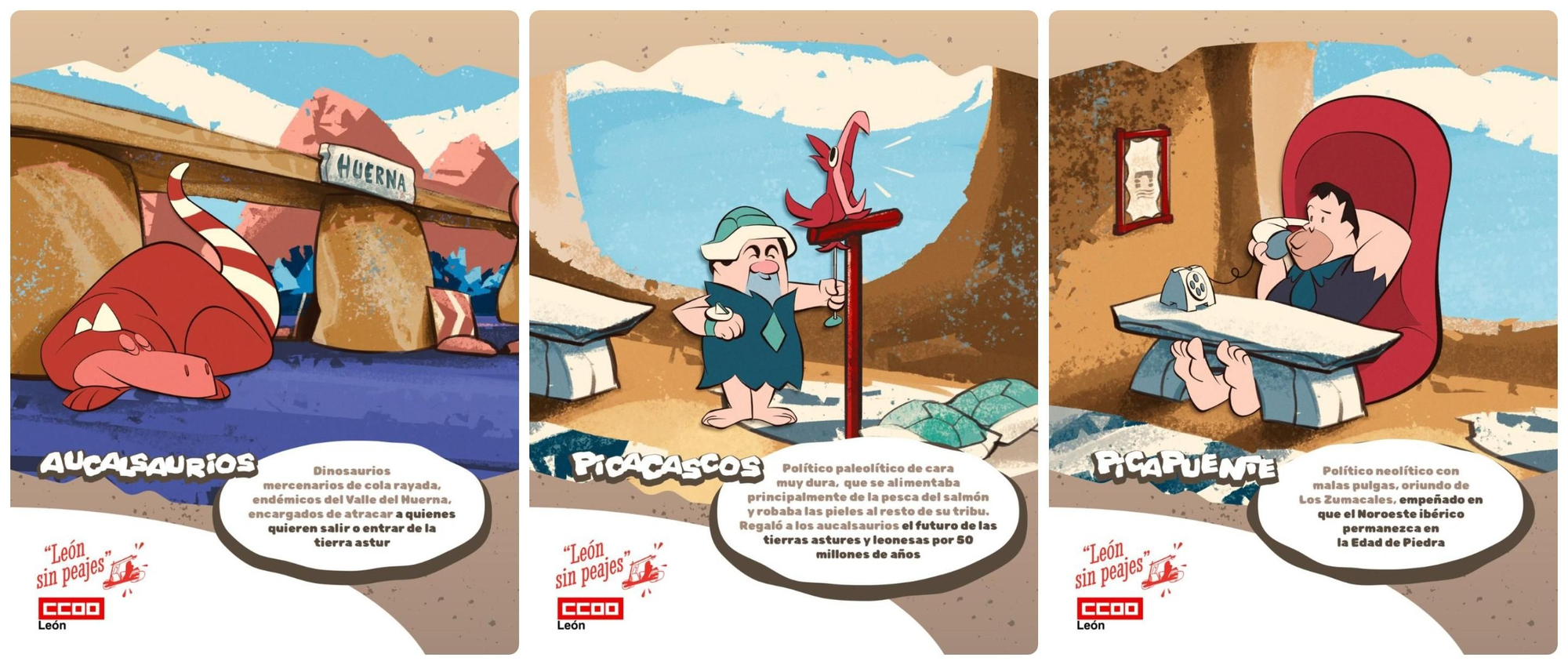 Campaña de CCOO contra el peaje de la carretera León-Asturias.