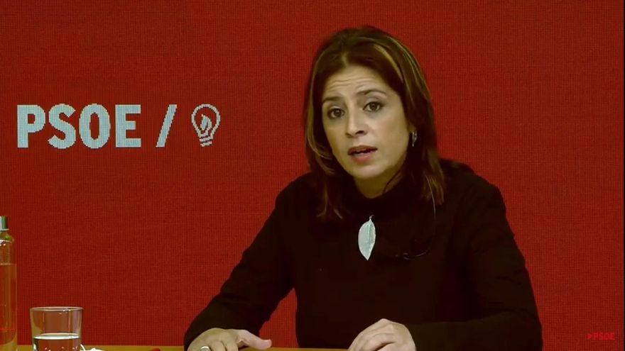 La vicesecretaria General del PSOE, Adriana Lastra, durante una jornada sobre Transformación Ecológica y Digital bajo el lema 'Plan Luz Verde'.