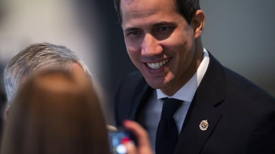 El presidente de la Asamblea Nacional de Venezuela, Juan Guaidó, este jueves en Davos, Suiza EFE/EPA/GIAN EHRENZELLER