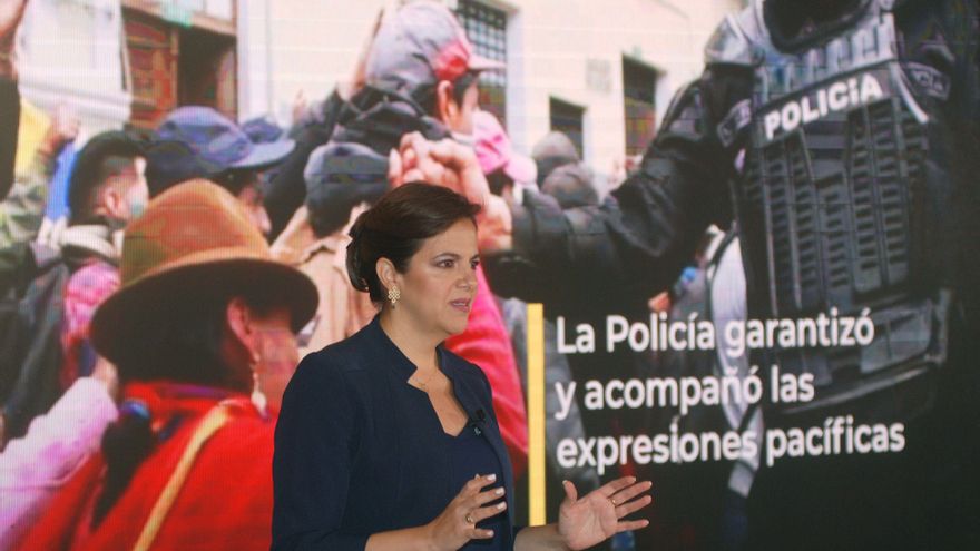 Ministra de Ecuador al borde de juicio político defiende la gestión de protestas