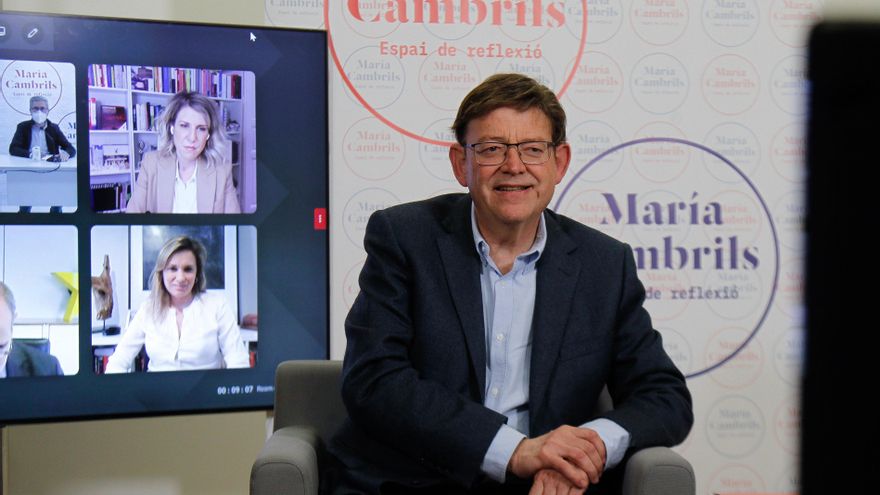 El presidente de la Generalitat, Ximo Puig, en la videoconferencia 'Polarización, ¿un efecto ineludible?'