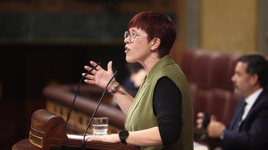 La diputada de Compromís Águeda Micó interviene durante una sesión plenaria, en el Congreso de los Diputados, este viernes.