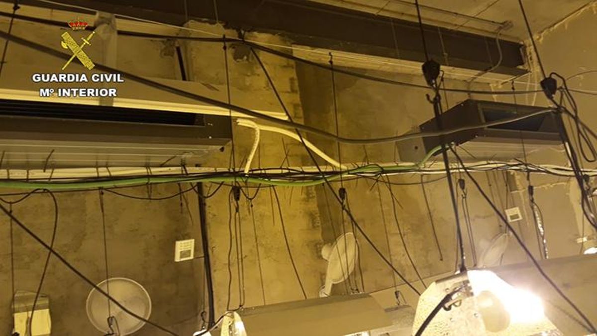 Los aparatos de aire acondicionado instalados en la nave industrial.