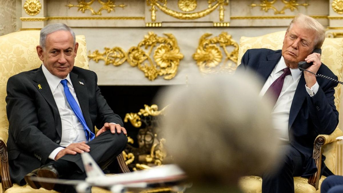 El primer ministro israelí, Benjamin Netanyahu, junto al presidente de EEUU, Donald Trump.